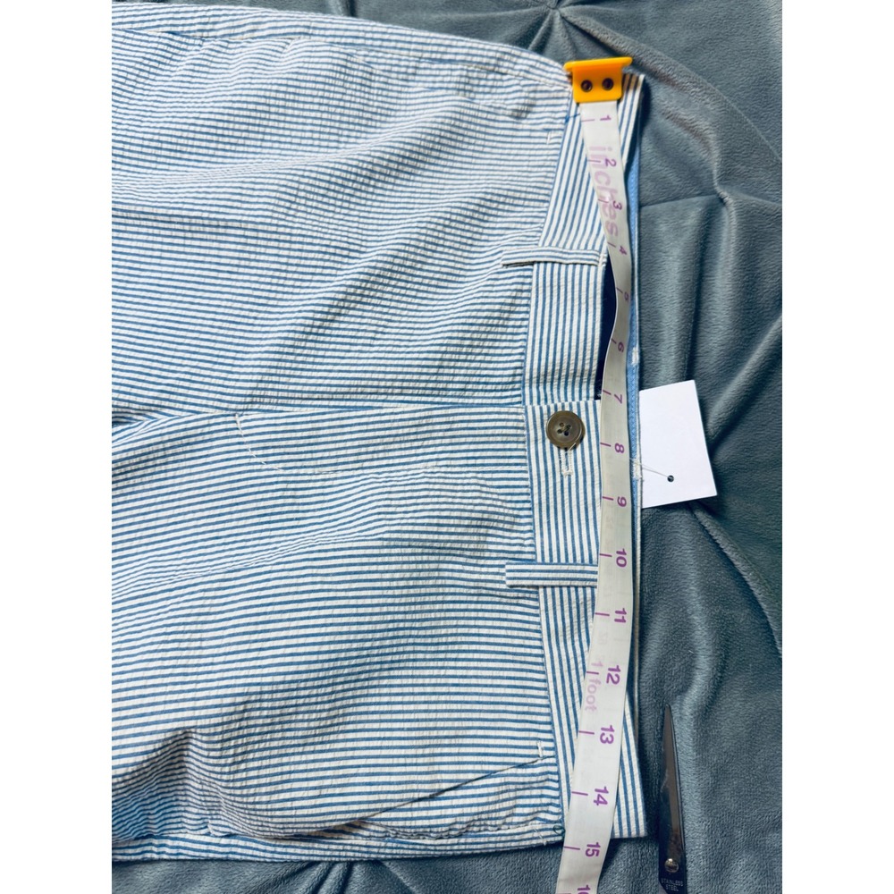 NWT Crewcuts Size 14‎ Boy Seersucker Trousers Light Blue White 30" Inseam - Picture 5 of 6